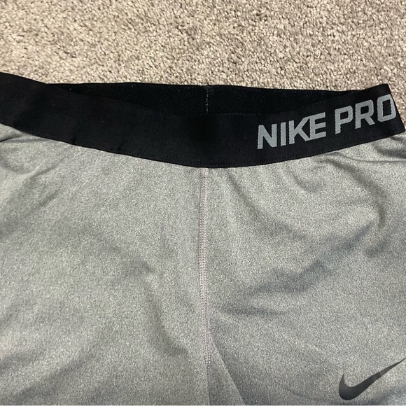 Nike Pro Women's Athletic Shorts - Gray and Black - Picture 4 of 11